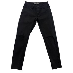 Monkey Ride Jeans Juniors Size 9 Black Distressed Stretch Denim
